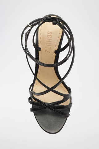 Sandalias de piel de tacón - Negro