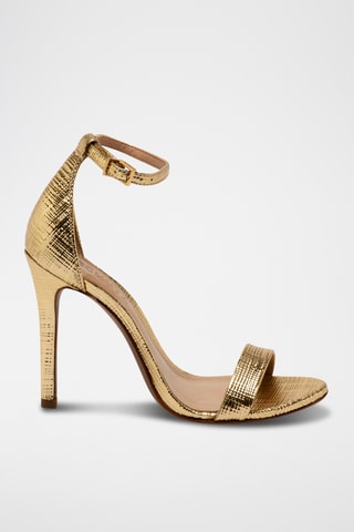 Sandalias de piel de tacón - Dorado