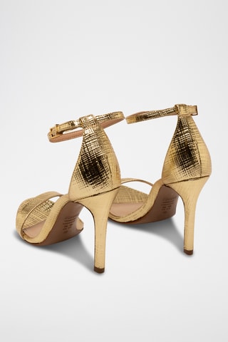 Sandalias de piel de tacón - Dorado