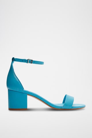 Sandalias de piel de tacón - Azul