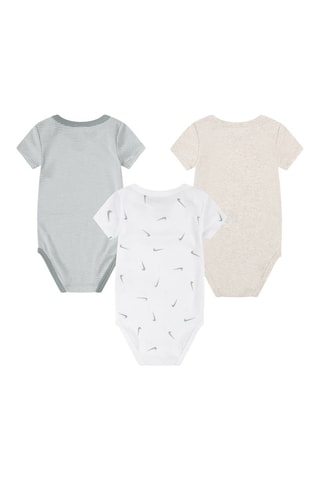 3 bodys - Blanc, beige et vert