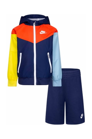 Veste de survêtement et bermuda - Rouge, bleu et jaune