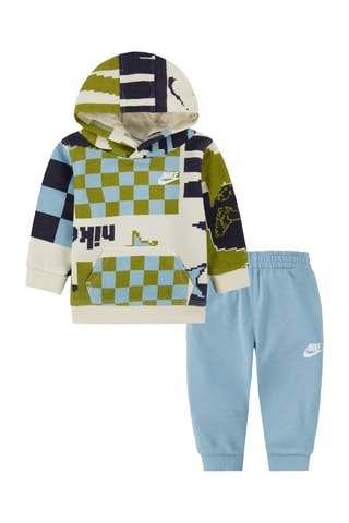 Sweat à capuche et pantalon - Blanc, bleu et vert