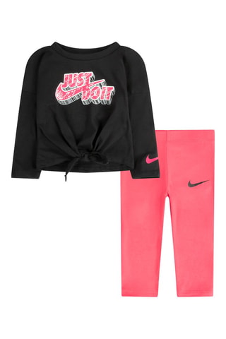 T-shirt et legging - Nike - Blanc, noir et rose
