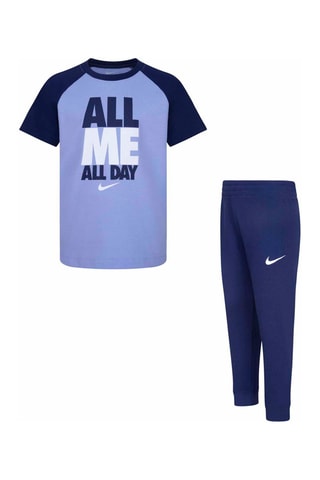 T-shirt et jogging - Nike - Blanc, bleu et violet