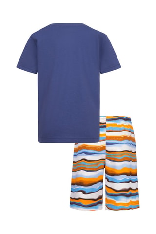 Tshirt et short - Blanc, bleu et orange