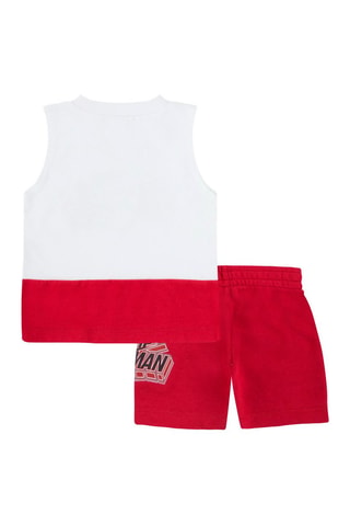 Débardeur et short - Blanc, noir et rouge
