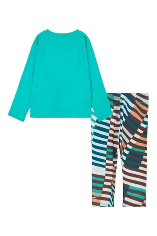 Ensemble 2 pièces - Blanc, bleu et marron
