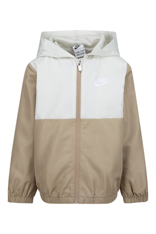 Coupe-vent à capuche - Nike - Blanc et beige