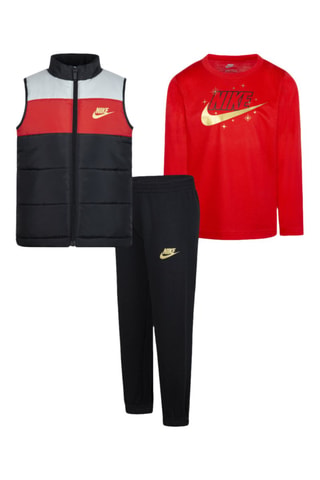 Ensemble 3 pièces Colorblock - Nike - Noir, rouge et gris