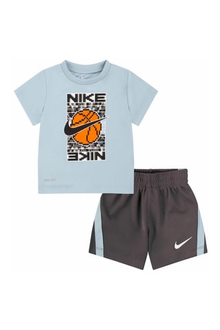 Tshirt et short - Noir, bleu, orange et gris