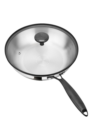 Padella fonda in acciaio inossidabile con coperchio - 26 cm