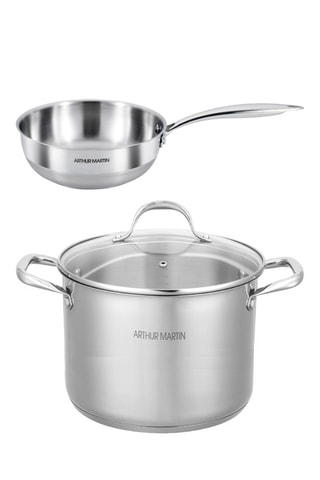 Sauteuse en acier inoxydable 18/10 - 20 cm et Faitout traiteur en acier inoxydable - 24 cm