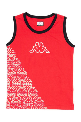 Camisola de alças e calções - Branco, preto e vermelho