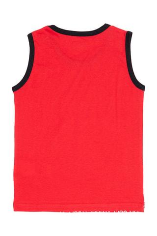 Camisola de alças e calções - Branco, preto e vermelho