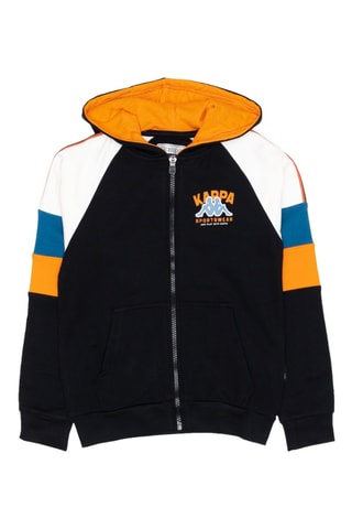 Conjunto sweat com capuz e calças de treino - Preto e laranja
