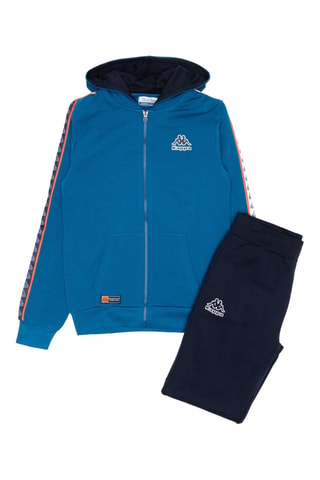 Conjunto sweat com capuz e calças de treino - Preto e azul
