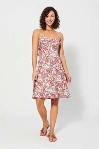 Abito corto a fiori - Beige