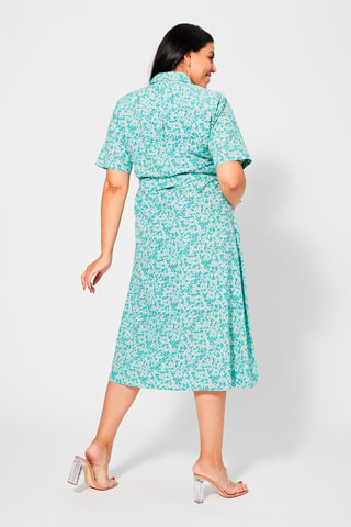 Abito a camicia - Bianco, verde e viola