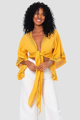 Crop top - Nero e giallo