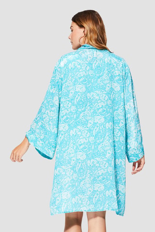 Kimono - Turchese e bianco