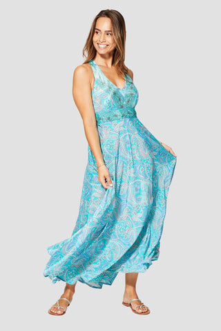 Robe longue - Bleu
