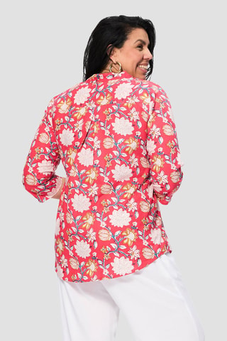 Blusa - Bianco, blu e rosa