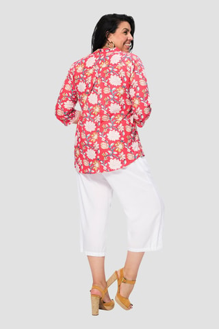 Blusa - Bianco, blu e rosa