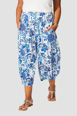 Pantaloni 7/8 - Bianco e blu