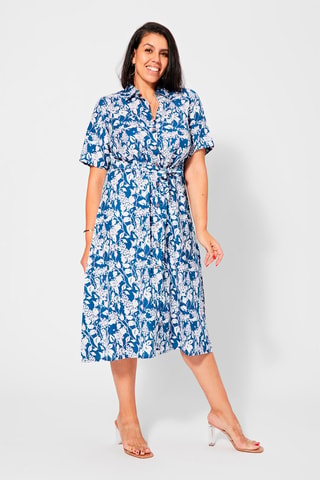 Abito a camicia - Bianco e blu