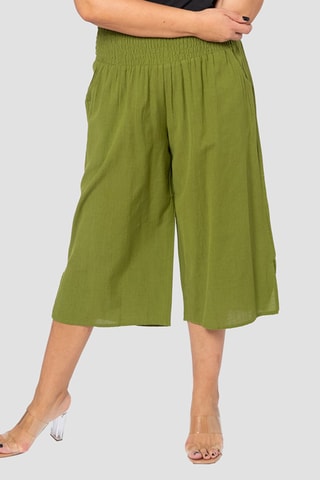 Pantaloni capri in lino - Verde