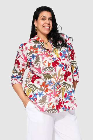 Blusa - Blu, rosa e verde