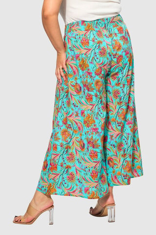 Pantaloni palazzo a vita alta - Blu e verde