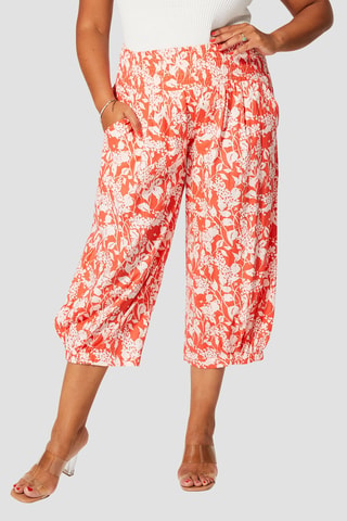Pantaloni alla turca 7/8 - Bianco e arancione