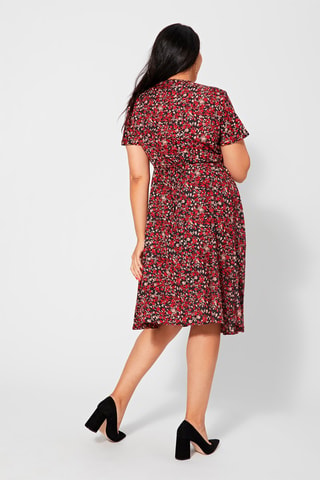 Abito a portafoglio - Nero, beige e rosso