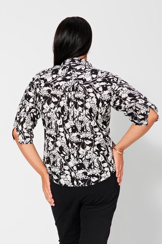 Blusa a fiori - Bianco e nero