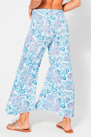 Pantaloni culotte a fiori - Bianco, blu e viola