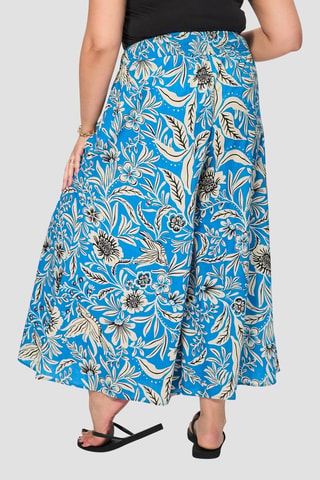 Pantaloni palazzo a vita alta - Beige e blu