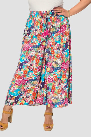 Pantaloni casual a vita alta - Viola