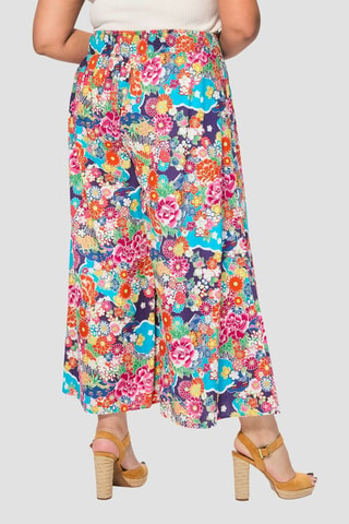 Pantaloni casual a vita alta - Viola
