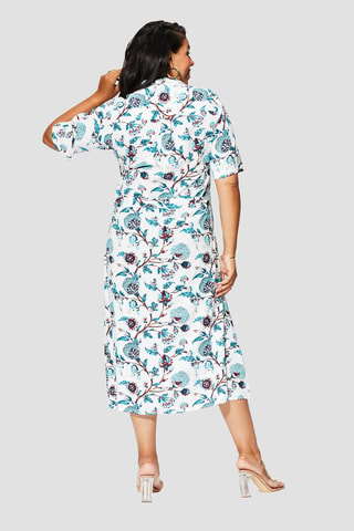Abito a camicia midi - Bianco