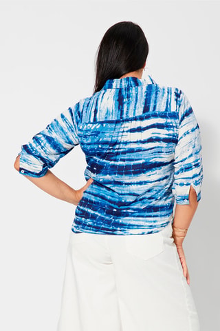 Blusa tie and dye - Bianco e blu