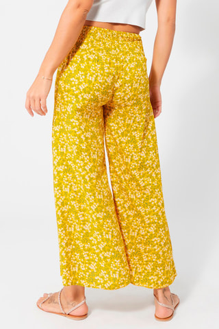 Pantaloni culotte a fiori - Bianco, verde e giallo