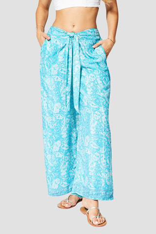 Pantaloni palazzo - Bianco e blu