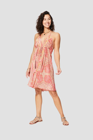 Abito a campana - Beige, giallo e rosa