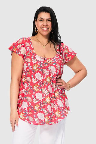 Blusa - Bianco, rosso e blu