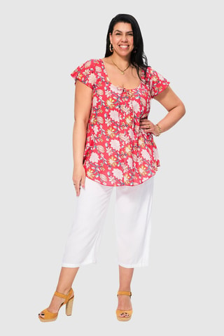 Blusa - Bianco, rosso e blu