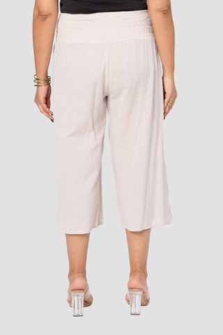 Pantaloni capri in lino - Beige