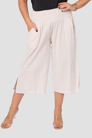 Pantaloni capri in lino - Beige