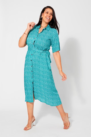 Abito a camicia - Bianco e verde
